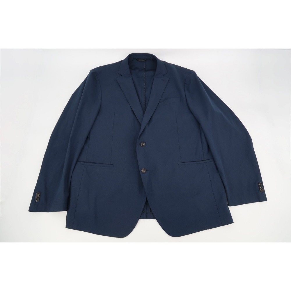 Sene Soho‎ Flex Tech Sport Coat Unstructured Blazer Jacket Blue Custom Size 54